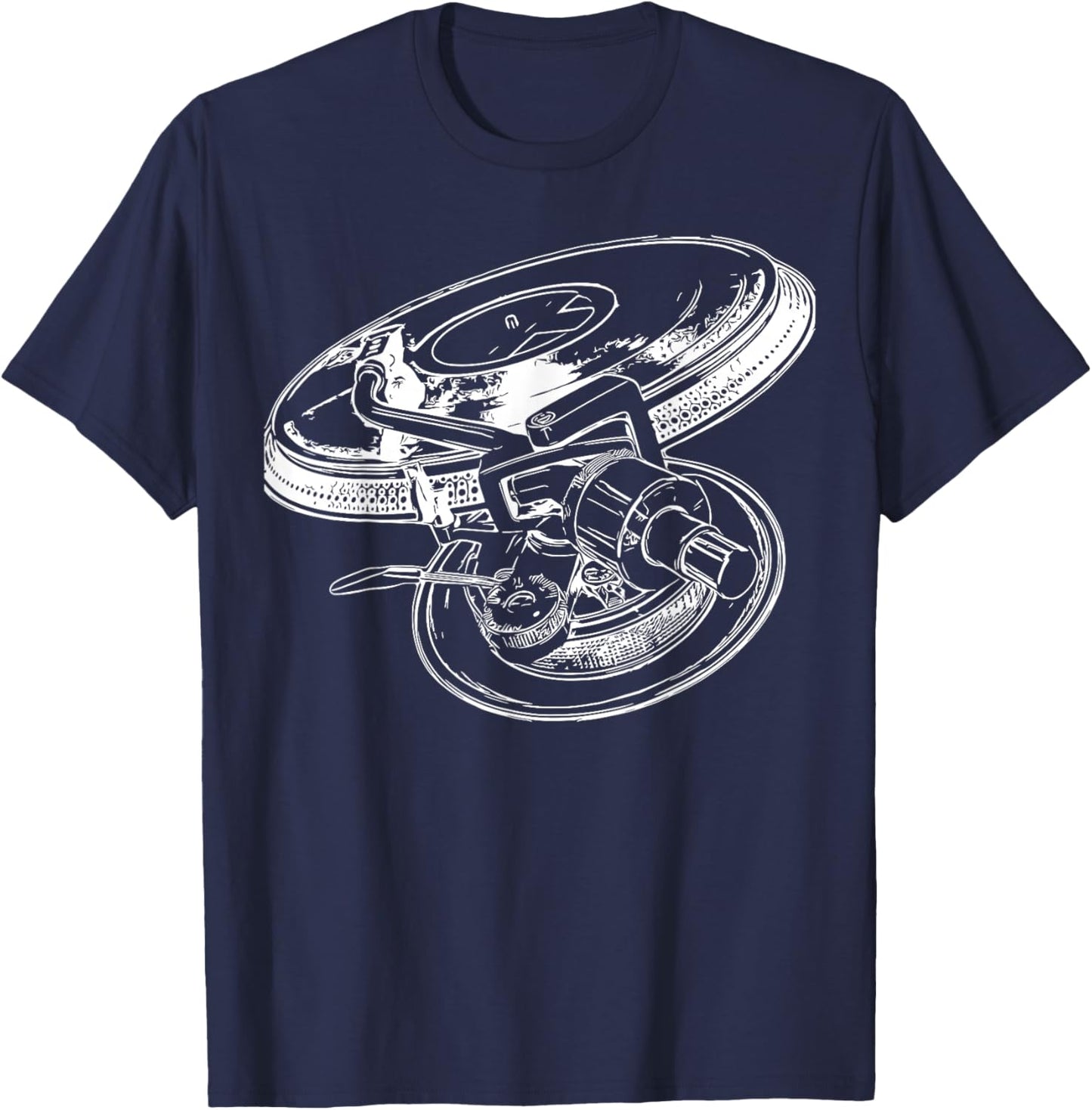 Technics 1200 Turntable - Club DJ - Vinyl Junkie T-Shirt - T-Shirt | Navy