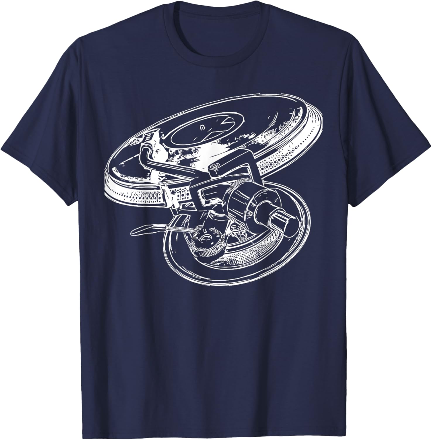 Technics 1200 Turntable - Club DJ - Vinyl Junkie T-Shirt - T-Shirt | Navy