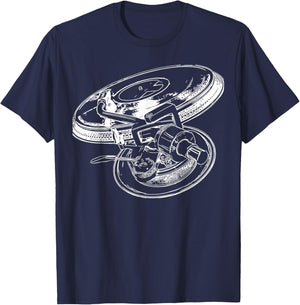 Technics 1200 Turntable - Club DJ - Vinyl Junkie T-Shirt - T-Shirt | Navy