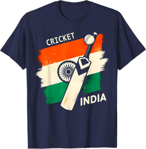 India Cricket Jersey 2024, Cricket Flag of India Team T-Shirt - T-Shirt | Navy