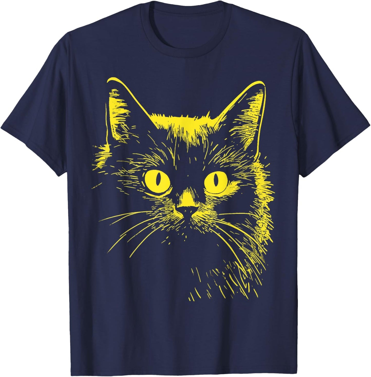 Cat Illustration Men Women Kids T-Shirt - T-Shirt | Navy