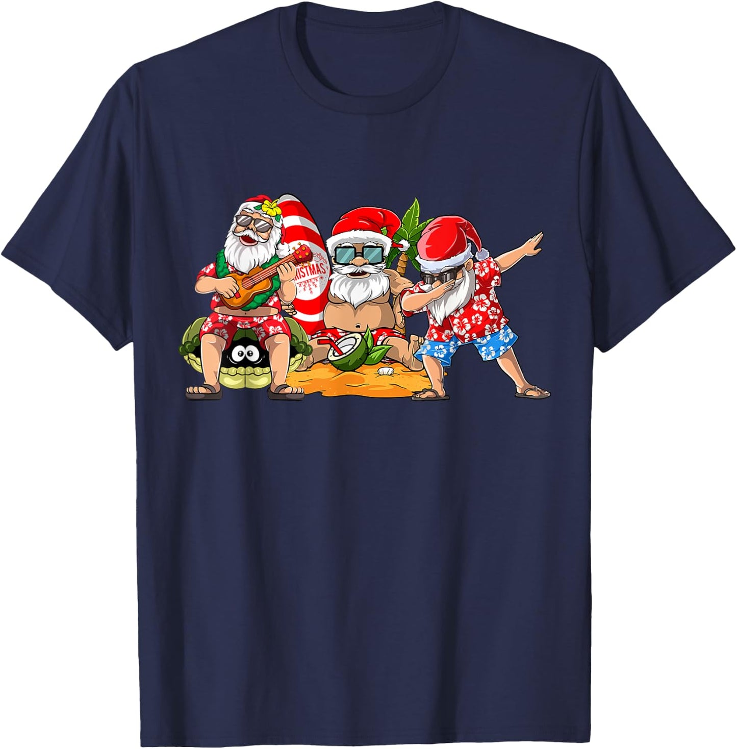 Hawaiian Three Gnomes Christmas In July Summer Vacation Men T-Shirt - T-Shirt | Navy