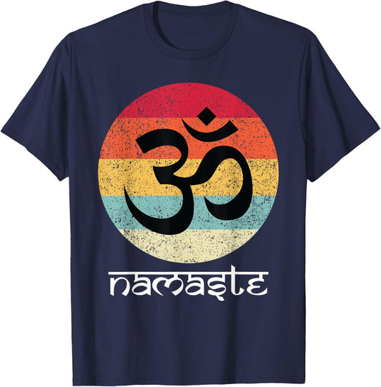 Om Symbol Namaste Aum Ohm Hindu Zen Tantra Yoga Day T-Shirt - T-Shirt | Navy