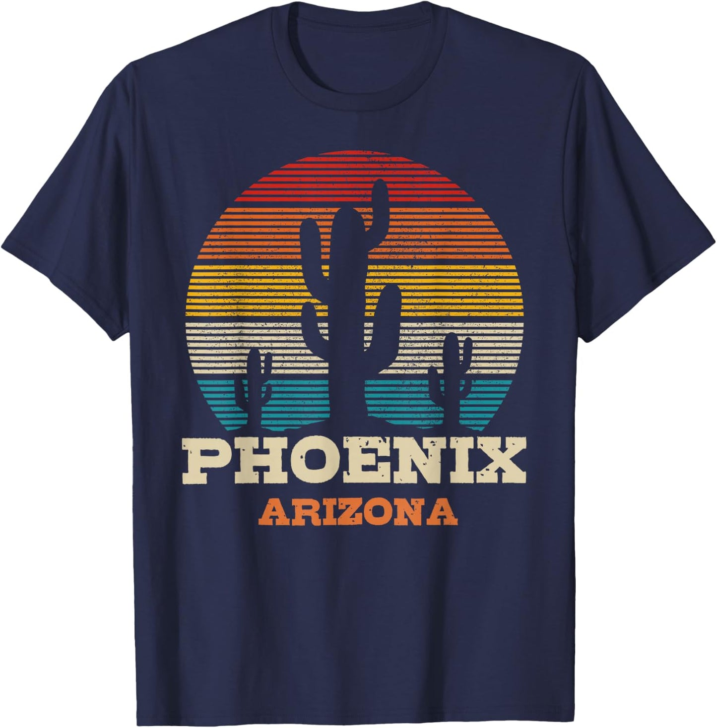 Phoenix Arizona Cactus Vintage Souvenir T-Shirt - T-Shirt | Navy