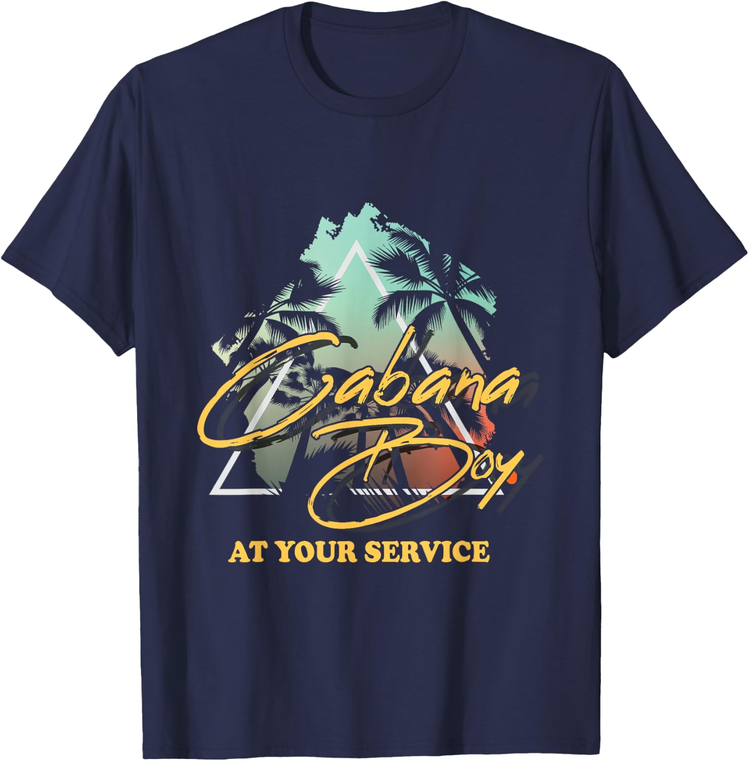 Cabana Boy at Your Service Travel Summer Party Funny T-Shirt - T-Shirt | Navy