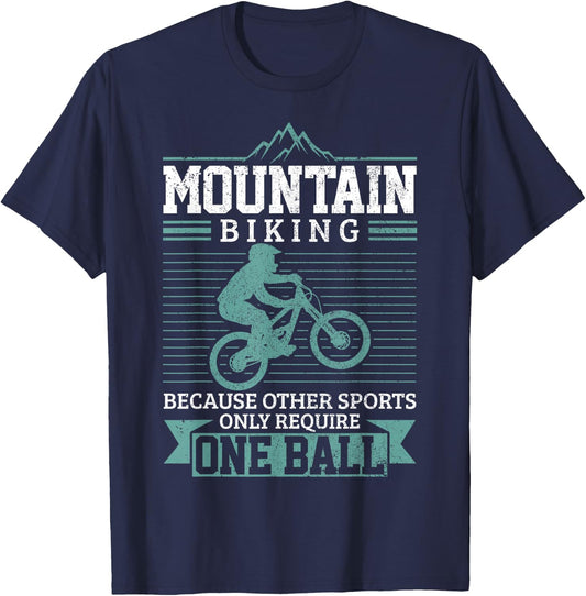 Mountain Bike MTB Downhill Biking Funny Mountain Biker Gift T-Shirt - T-Shirt | Navy