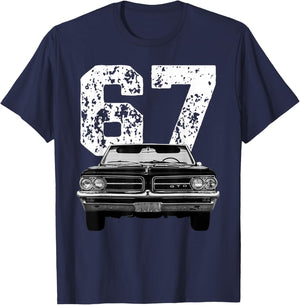 1967 67 Gto Classic Car Old School Muscle Car Birthday Retro T-Shirt - T-Shirt | Navy