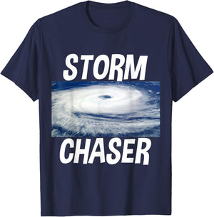 Storm Chaser Hurricane Picture Weather Meteorologist T-Shirt - T-Shirt | Navy