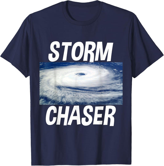 Storm Chaser Hurricane Picture Weather Meteorologist T-Shirt - T-Shirt | Navy
