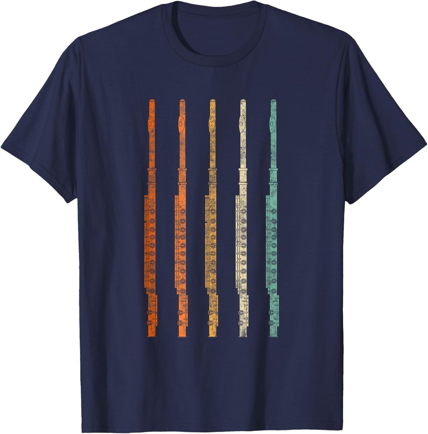 Marching Band Flute T-Shirt - T-Shirt | Navy