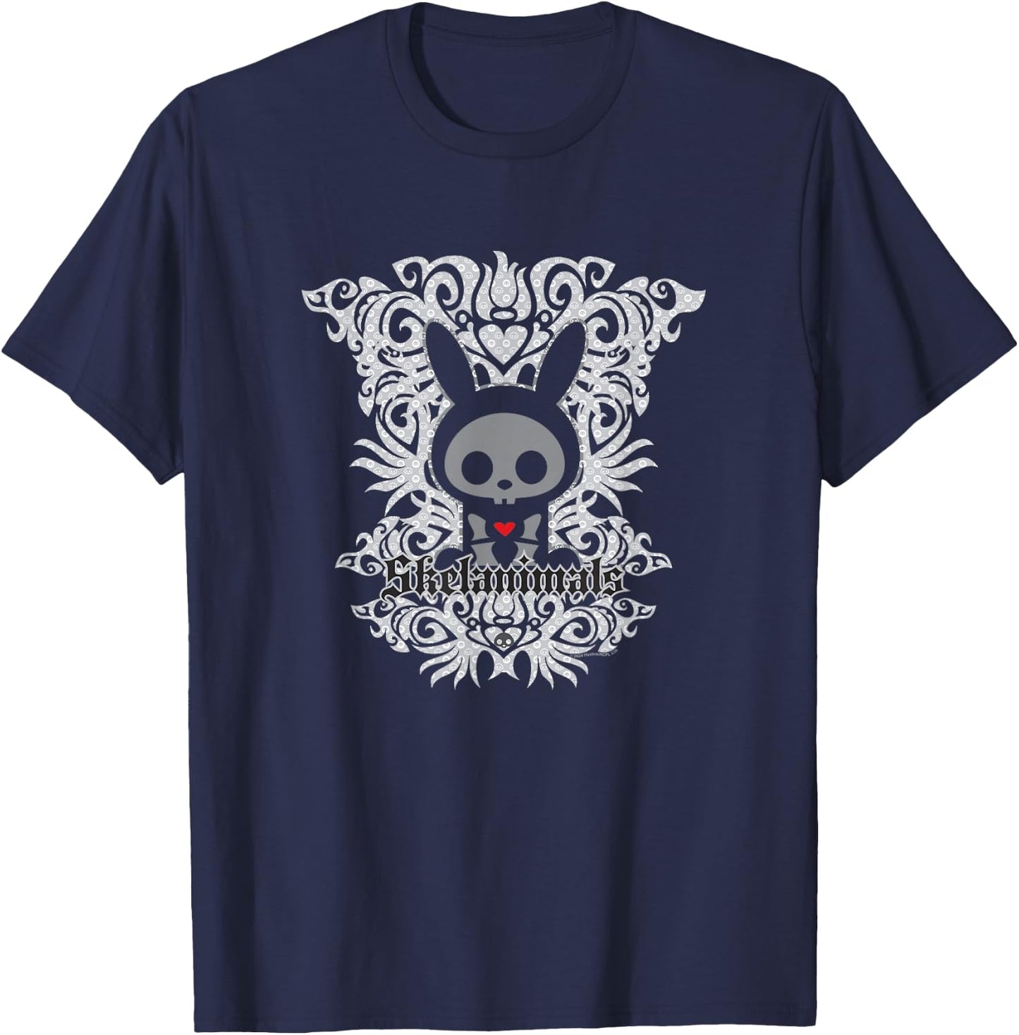 Skelanimals Jack Rabbit Vintage Floral Tribal Overlay Logo T-Shirt - T-Shirt | Navy