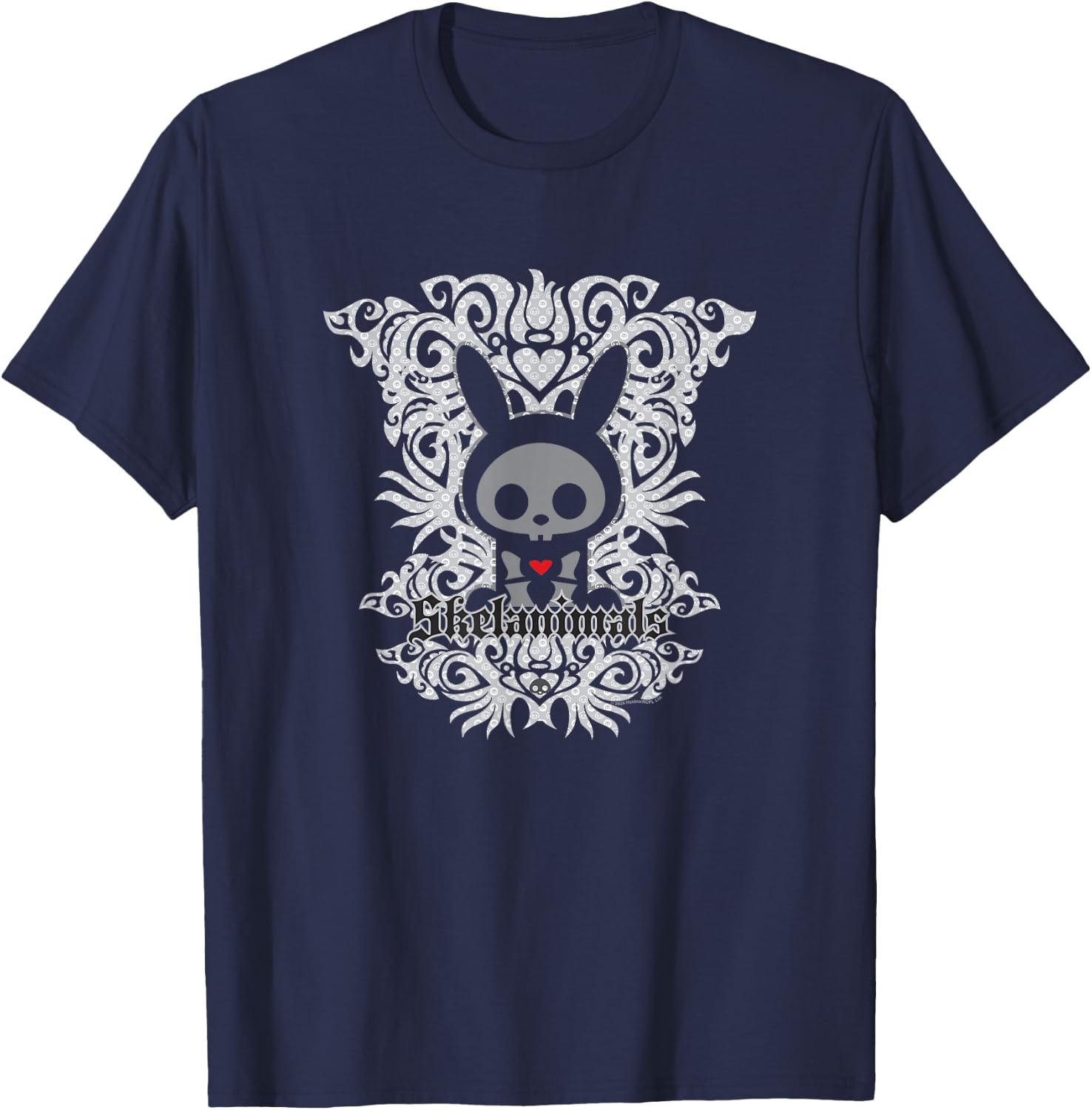 Skelanimals Jack Rabbit Vintage Floral Tribal Overlay Logo T-Shirt - T-Shirt | Navy