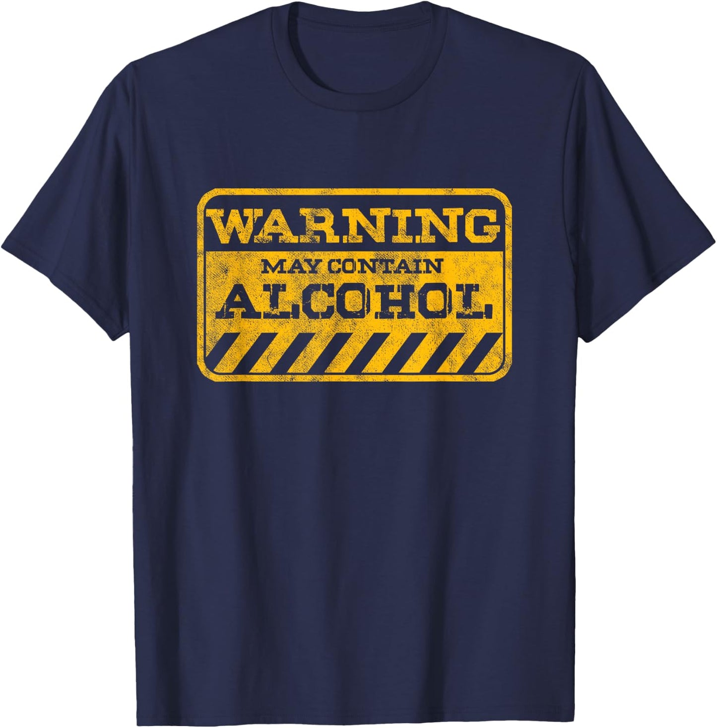 Funny shot drinker warning may contain alcohol T-Shirt - T-Shirt | Navy