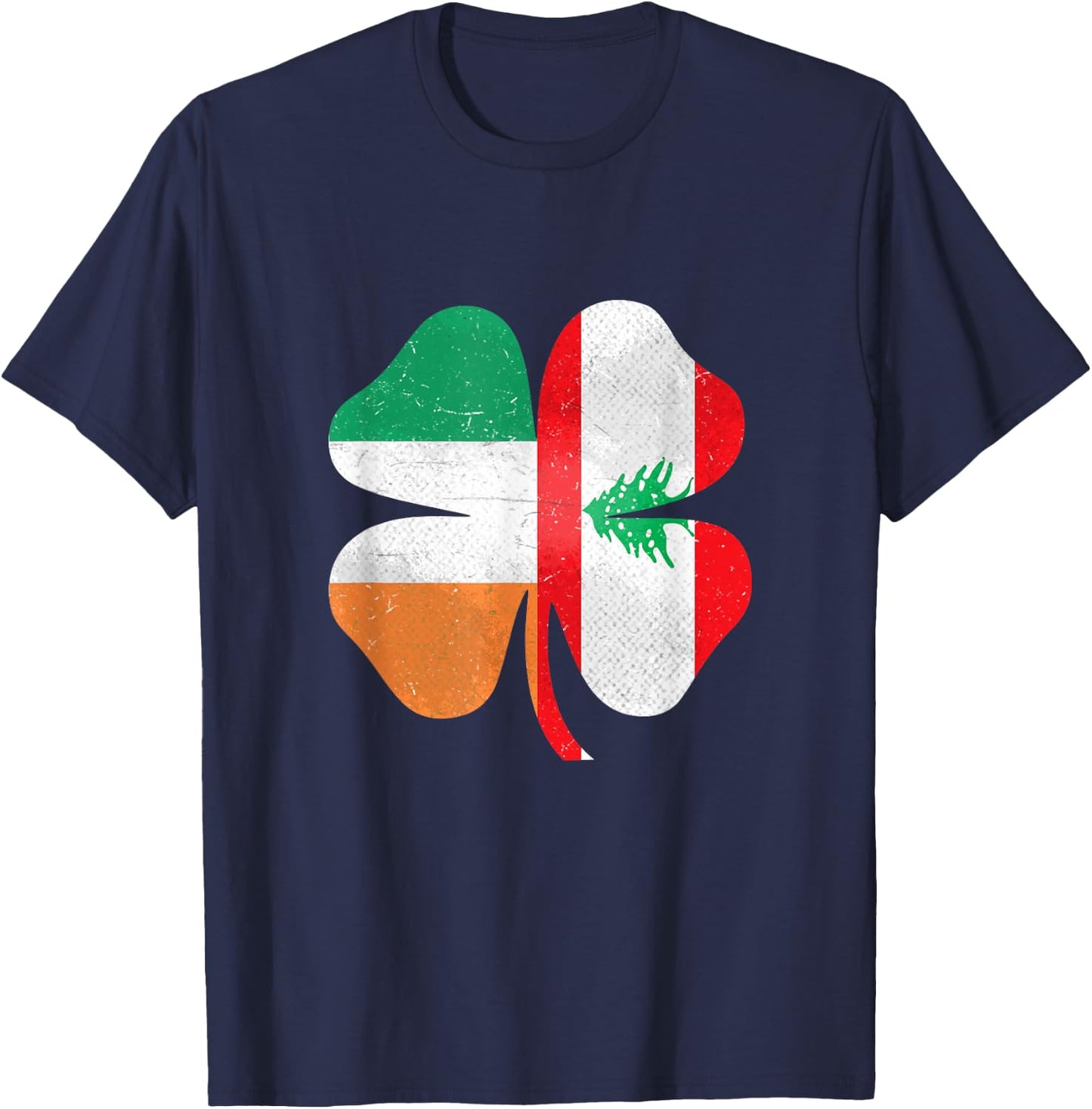 Lebanese Irish Shamrock Lebanon Ireland St. Patrick's Day T-Shirt - T-Shirt | Navy