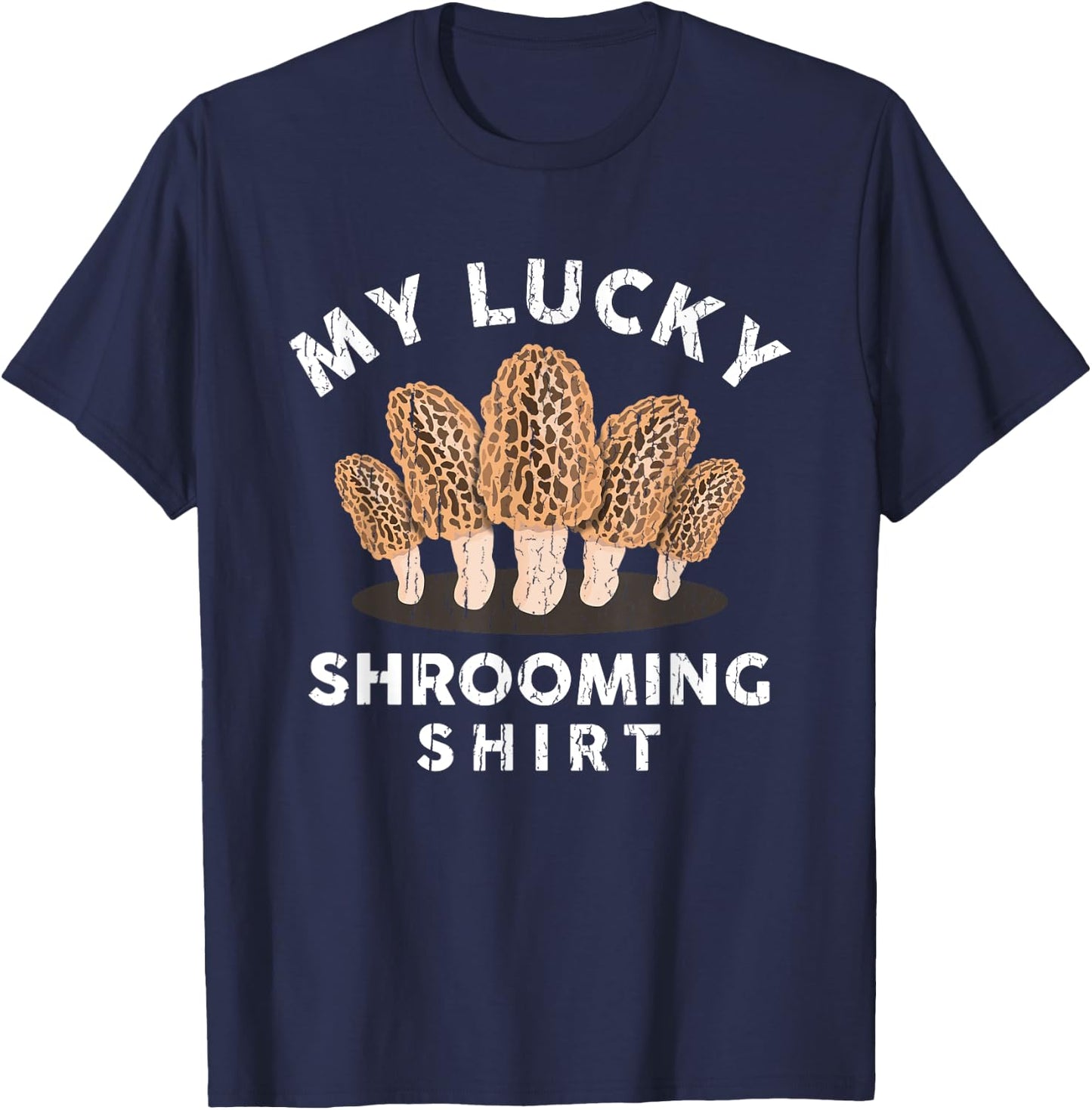 Funny Morel Mushroom Hunting Whisperer Men Women Kids Gifts T-Shirt - T-Shirt | Navy