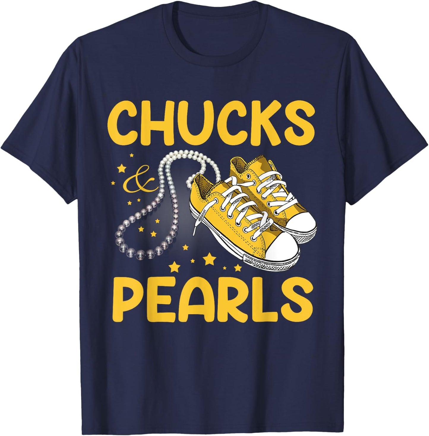 Chucks and Pearls T-Shirt - T-Shirt | Navy
