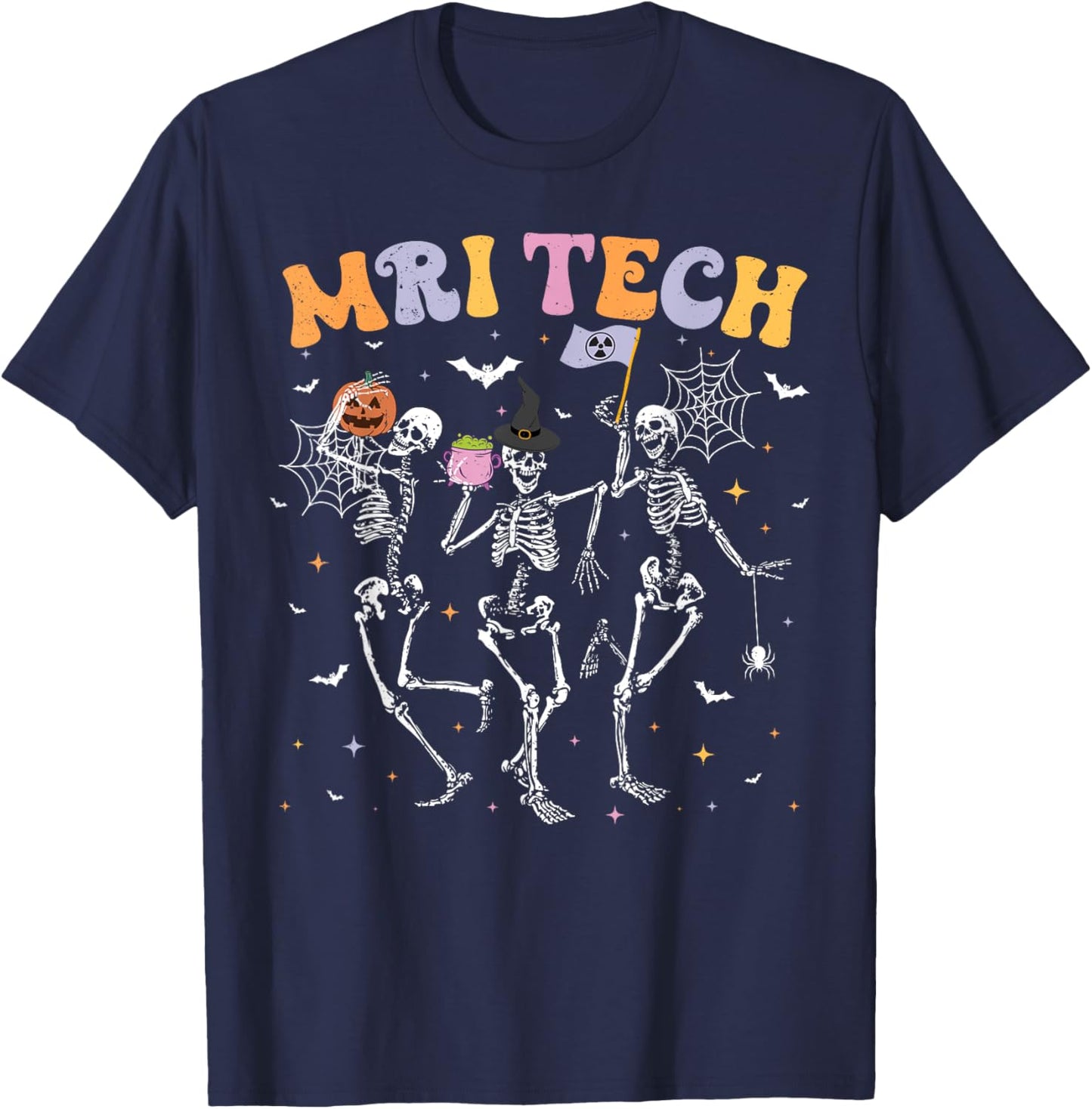 Skeleton MRI Radiology MRI Technologist MRI Tech Halloween T-Shirt - T-Shirt | Navy