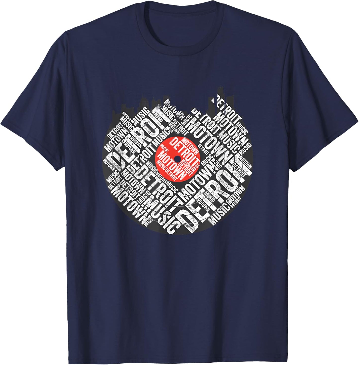Detroit Motown Music US City America Michigan American Life T-Shirt - T-Shirt | Navy
