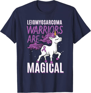 Leiomyosarcoma Warrior LMS Rare Cancer Unicorn Sarcoma Gift T-Shirt - T-Shirt | Navy