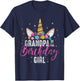 Grandpa Of The Birthday Girl Grandpa Gift Unicorn Birthday T-Shirt - T-Shirt | Navy