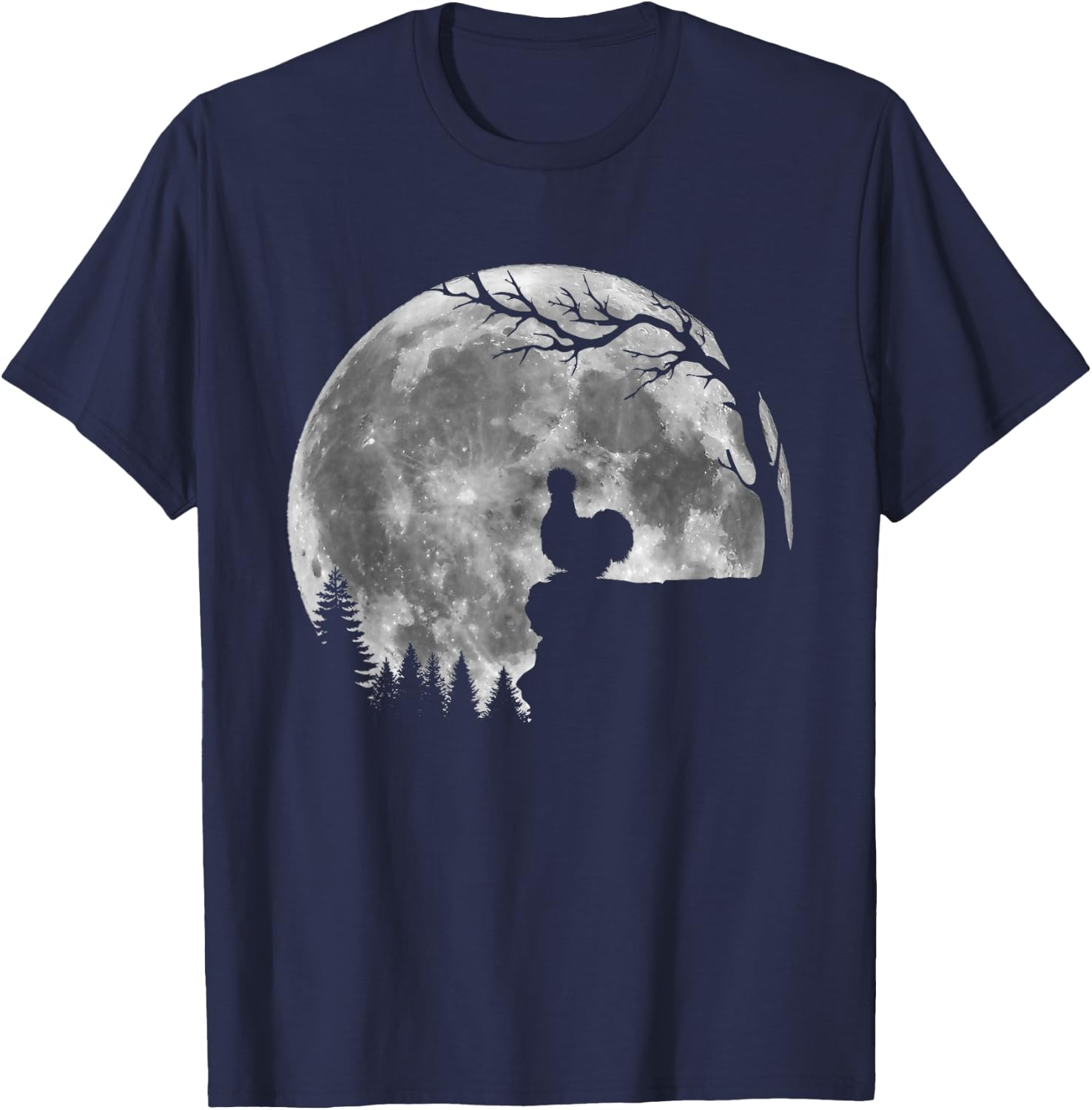 Silkie Chicken Moon Silhouette Funny Lazy Halloween Costume T-Shirt - T-Shirt | Navy