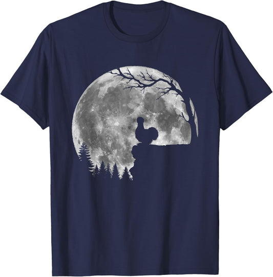 Silkie Chicken Moon Silhouette Funny Lazy Halloween Costume T-Shirt - T-Shirt | Navy