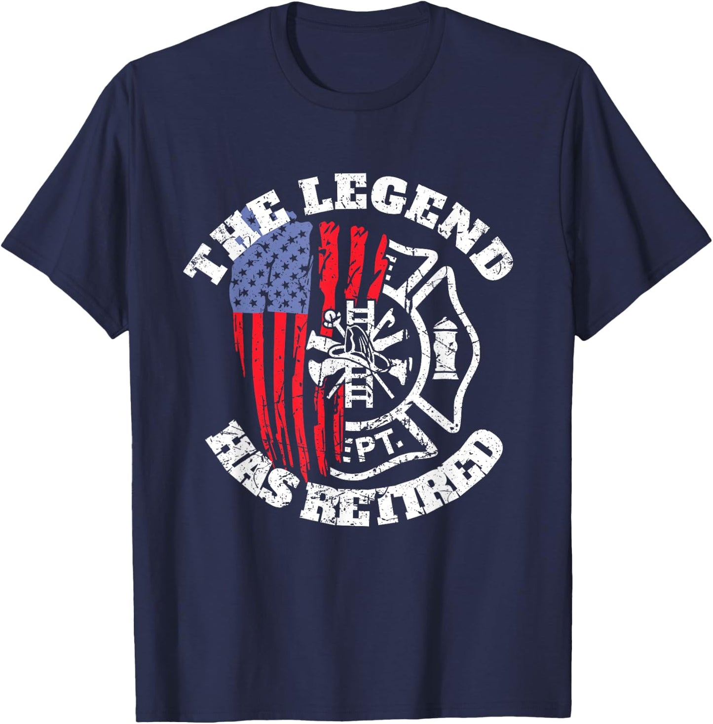 Retired Fire Chief Retirement Firefighter Fireman T-Shirt - T-Shirt | Navy