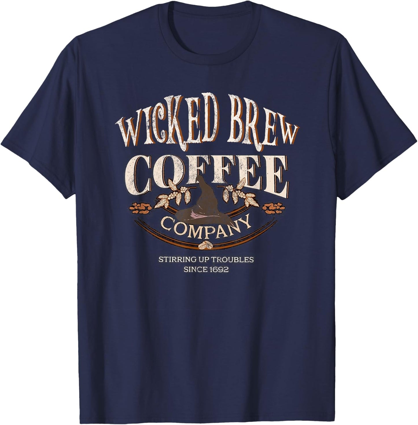 Funny Witches Brew Coffee Co Caffeine Lover Wiccan Company T-Shirt - T-Shirt | Navy