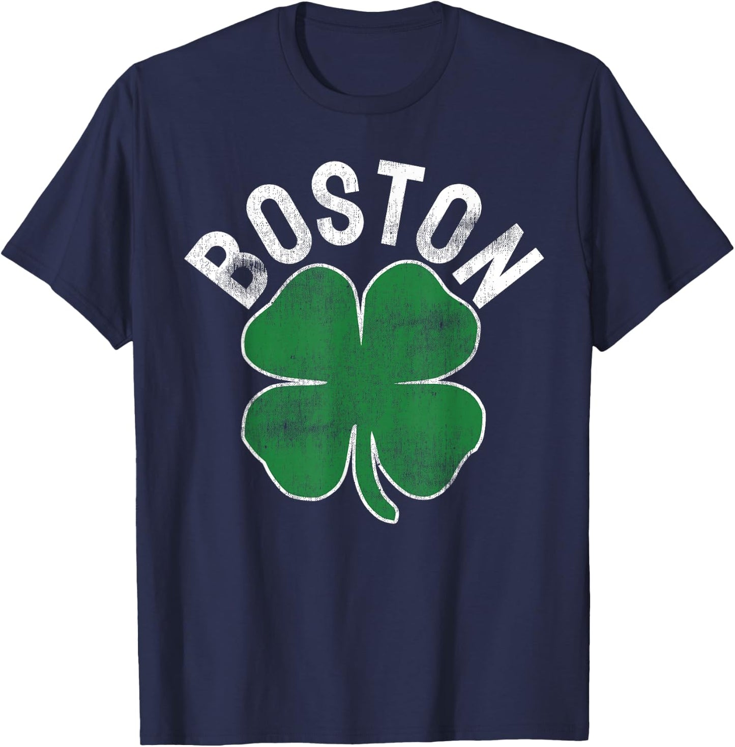 Shamrock Massachusetts Boston ST Patricks Day Irish Green T-Shirt - T-Shirt | Navy