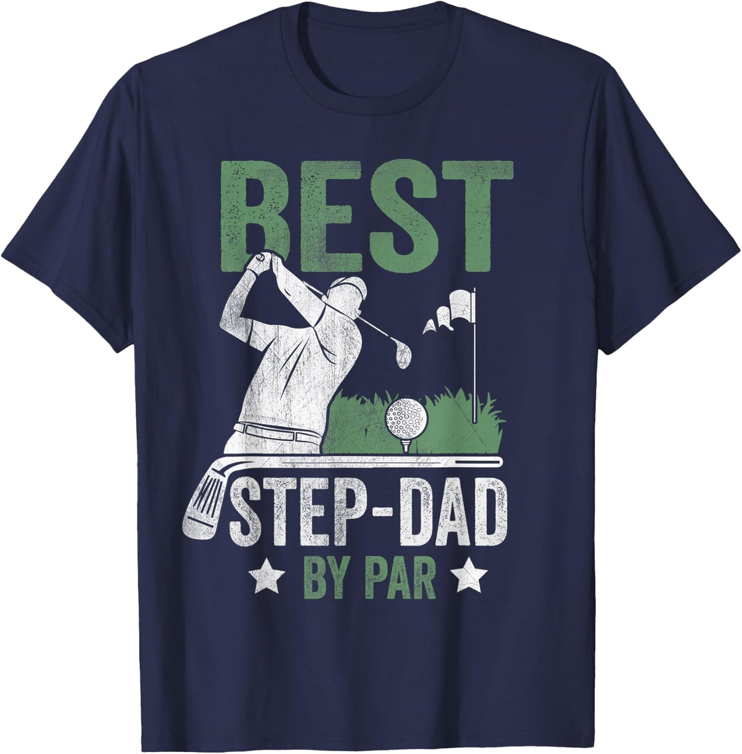 Best Step-Dad By Par Father's Day Golf Gift T-Shirt - T-Shirt | Navy
