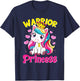 Warrior Princess Unicorn Girls Childhood Cancer Awareness T-Shirt - T-Shirt | Navy