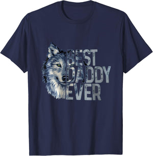 Best daddy ever wolf father day T-Shirt - T-Shirt | Navy