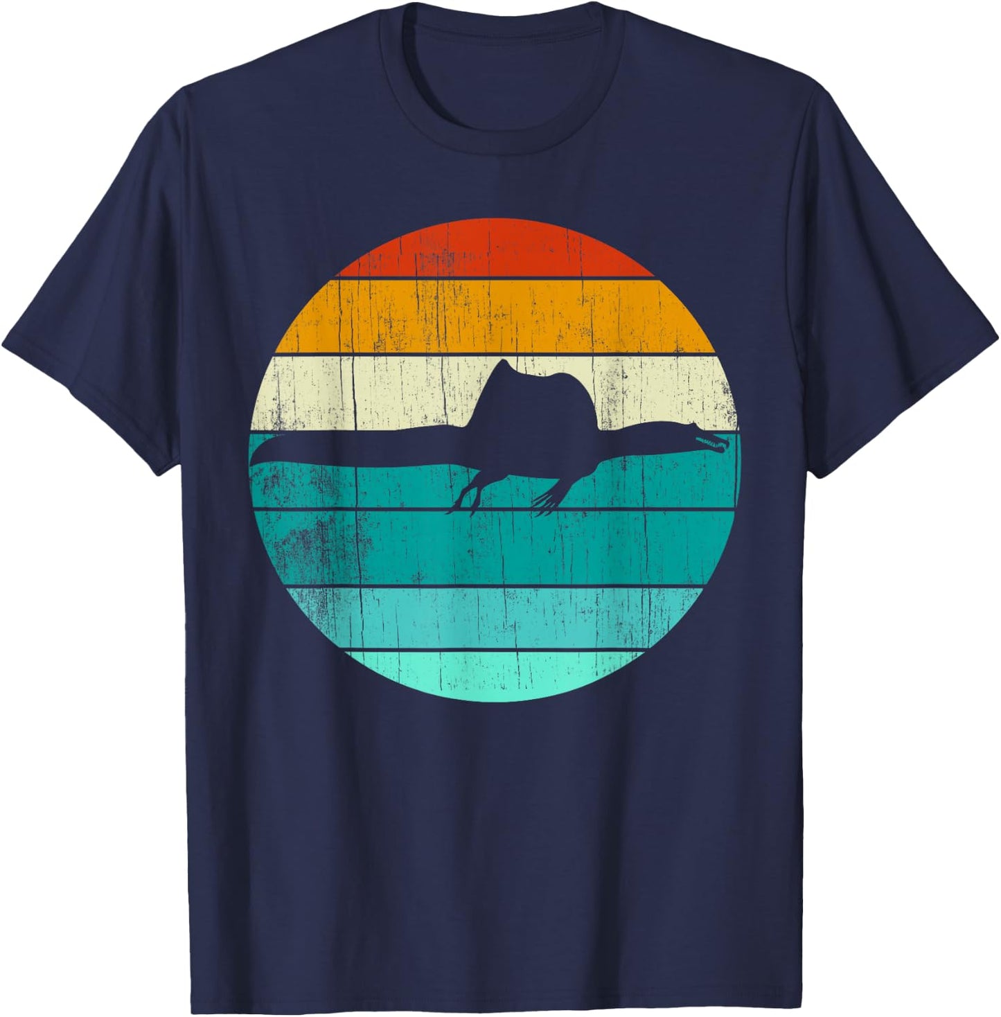 Spinosaurus Vintage Retro Sunset - Dinosaur Lover T-Shirt - T-Shirt | Navy