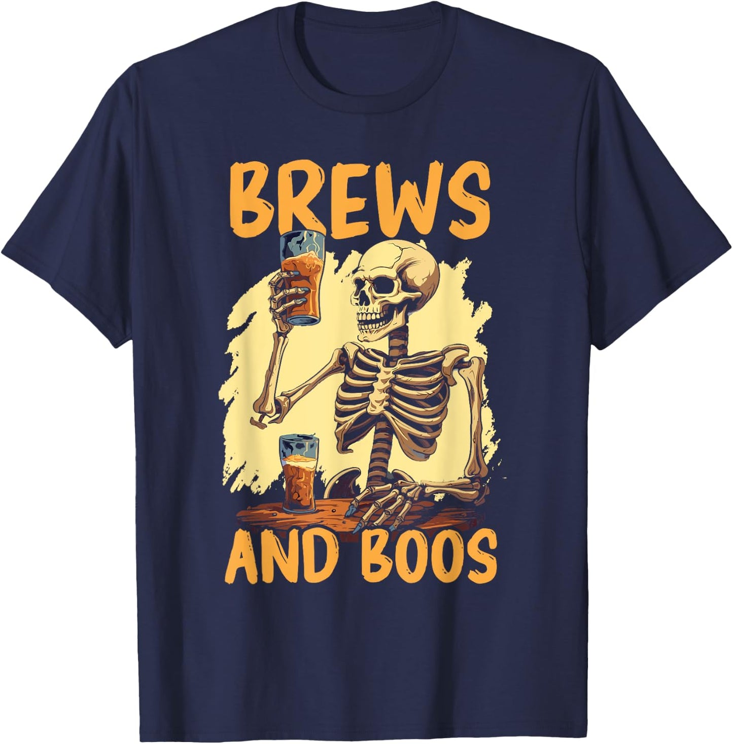 Halloween Beer Drinker Trick Or Treat Spooky Alcoholic T-Shirt - T-Shirt | Navy