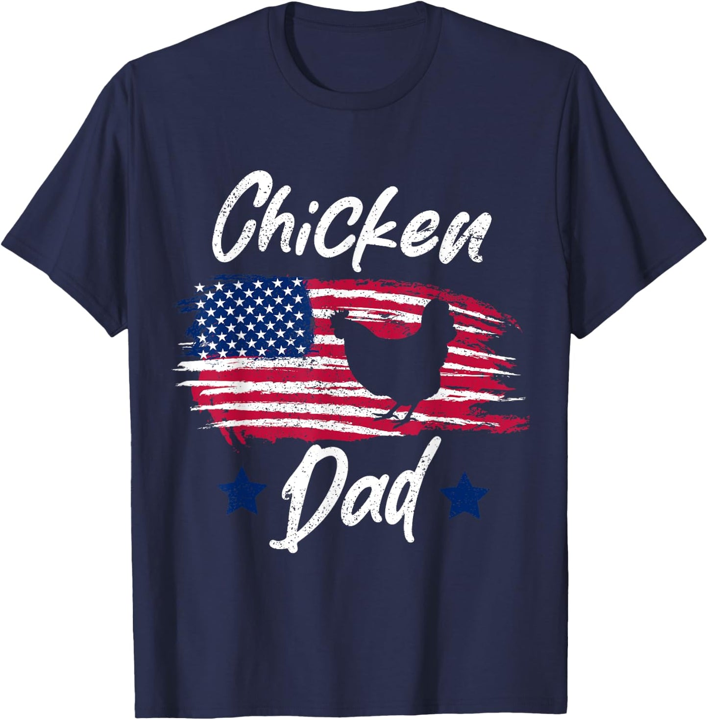 Chicken farmer Father Funny Chicken Dad T-Shirt - T-Shirt | Navy