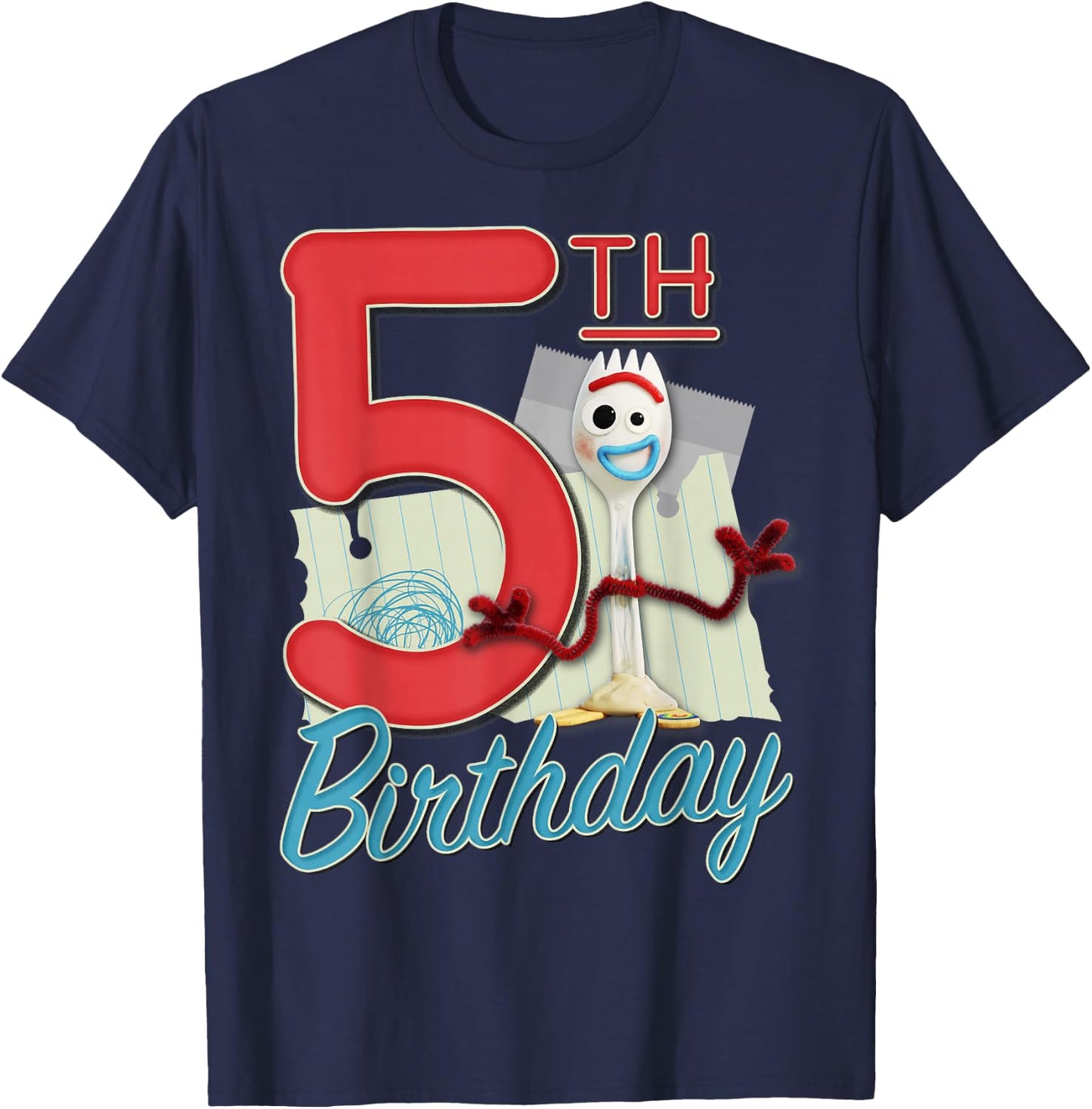Disney Pixar Toy Story 4 Forky 5th Birthday T-Shirt - T-Shirt | Navy