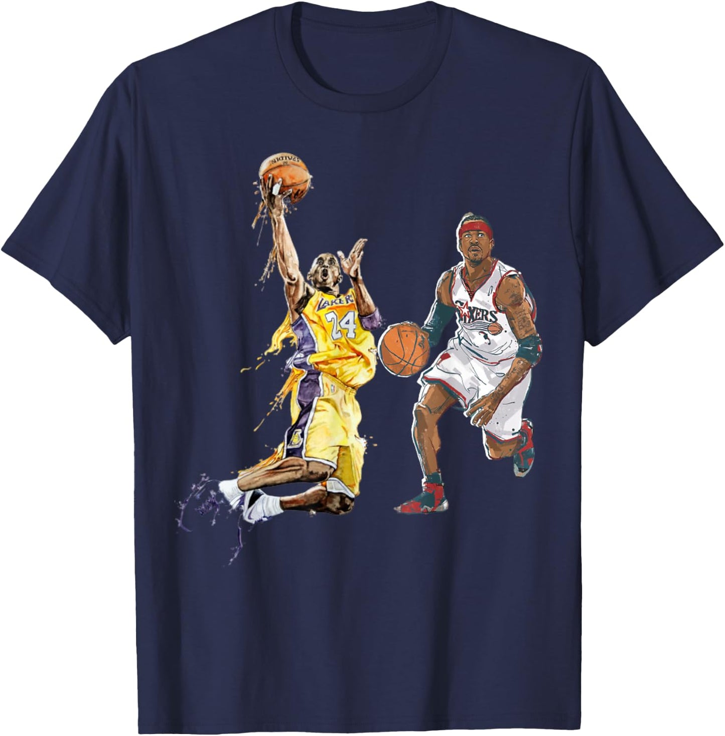Basketball Stars Legends Vintage Retro Shirt T-Shirt - T-Shirt | Navy