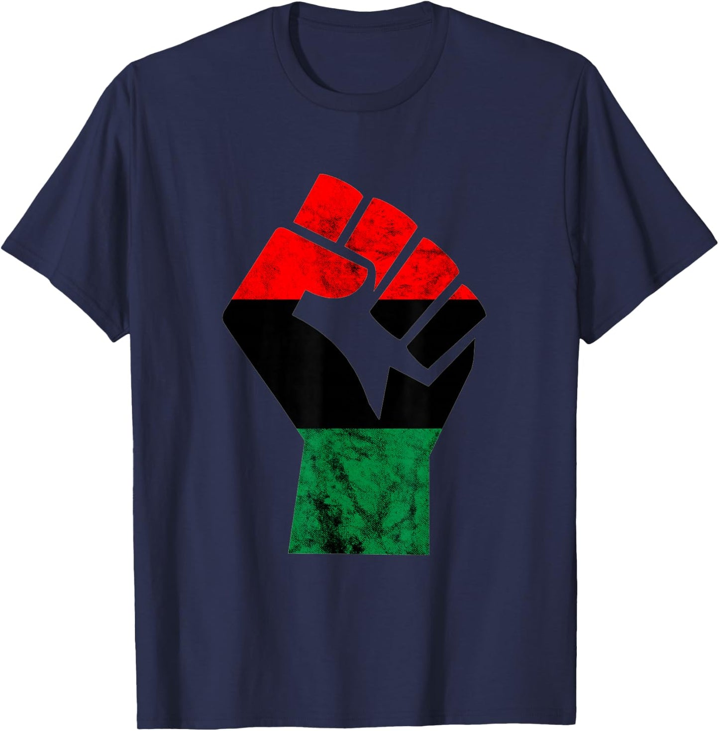 Pan African Fist UNIA Flag African African American Pride T-Shirt - T-Shirt | Navy