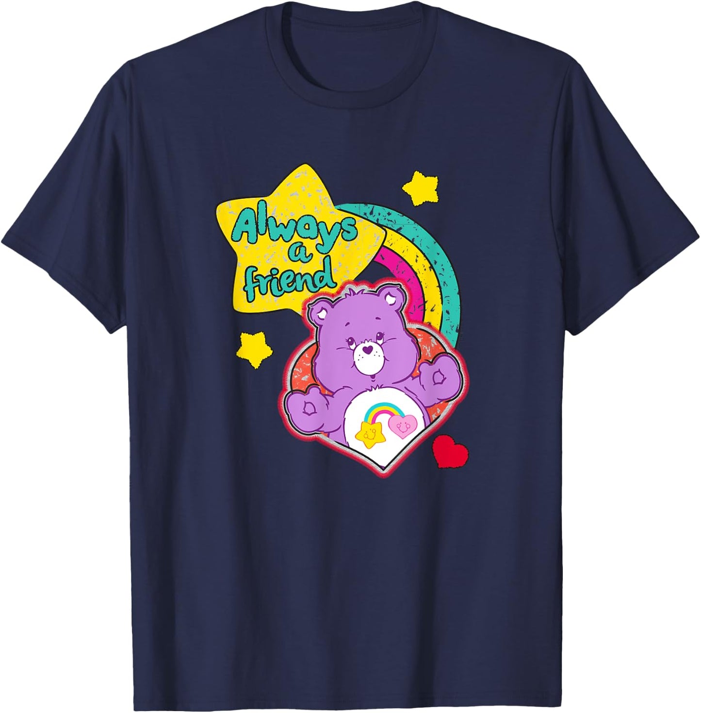 Care Bears Always a Friend Best Friend Bear Retro Cartoon T-Shirt - T-Shirt | Navy