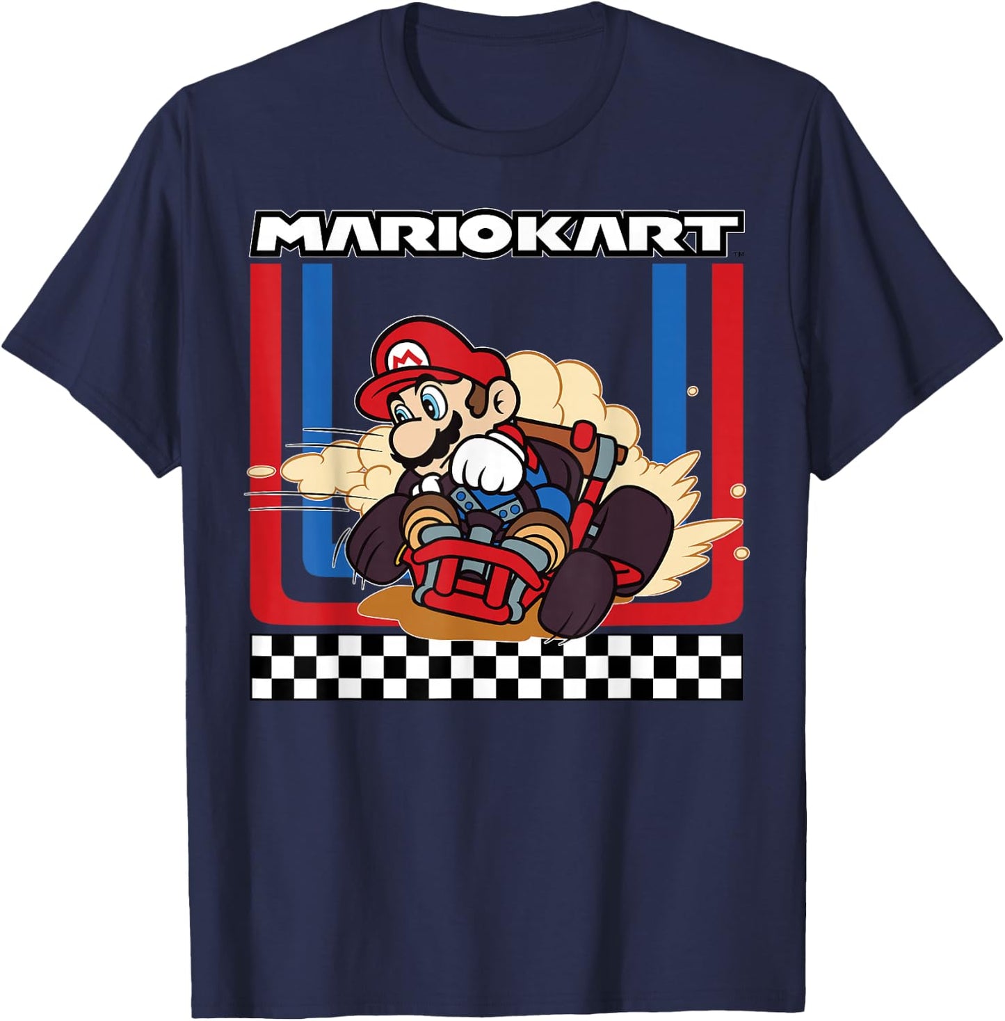 Mario Kart Racing Mario Wins The Gold Vintage Drifter T-Shirt - T-Shirt | Navy