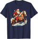 Funny Riding Santa on Horse for Christmas Eve T-Shirt - T-Shirt | Navy