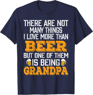 I Love More Than Beer But One Of Them Is Being Grandpa T-Shirt - T-Shirt | Navy