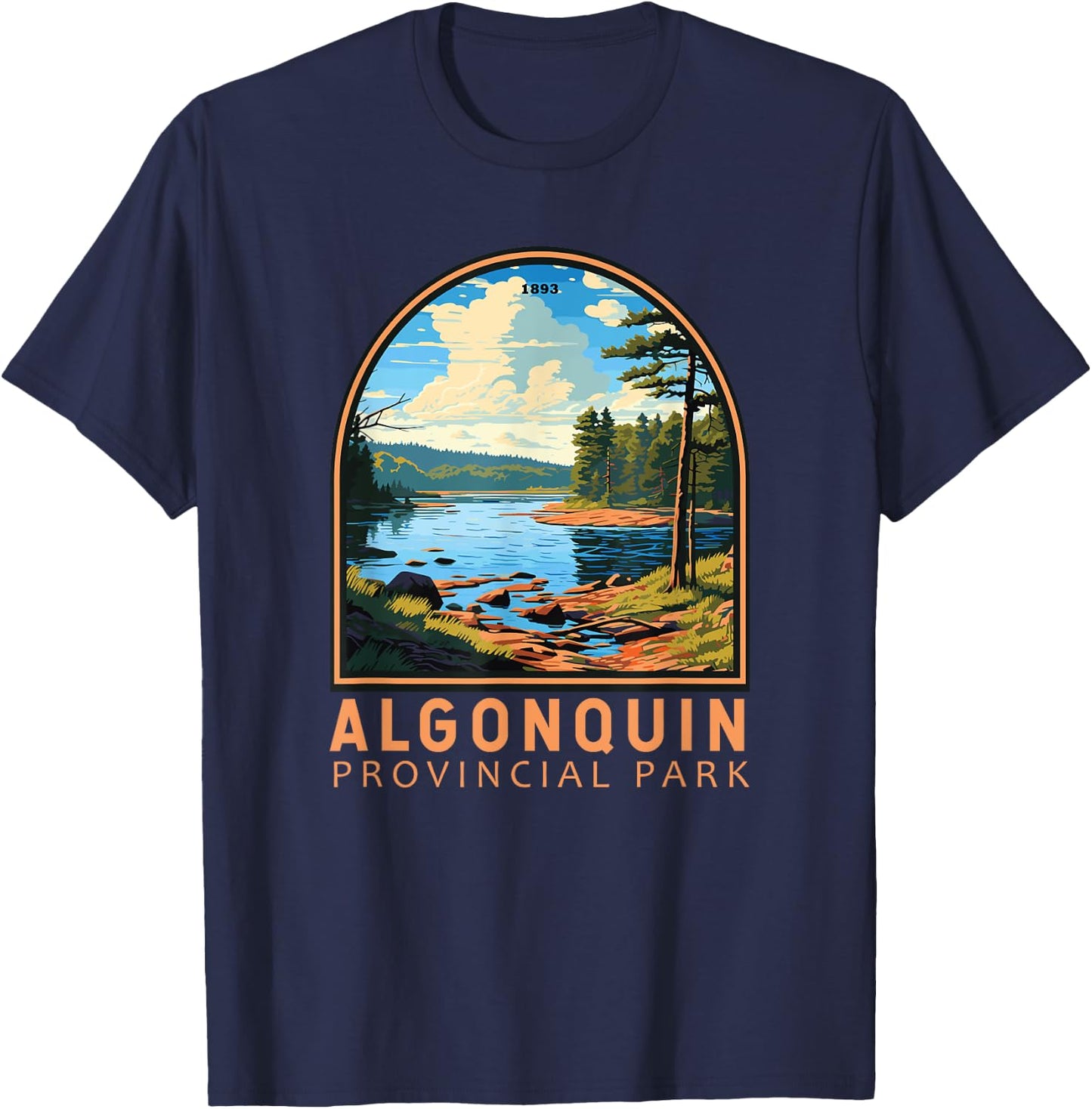 Algonquin Provincial Park Canada Vintage Emblem T-Shirt - T-Shirt | Navy
