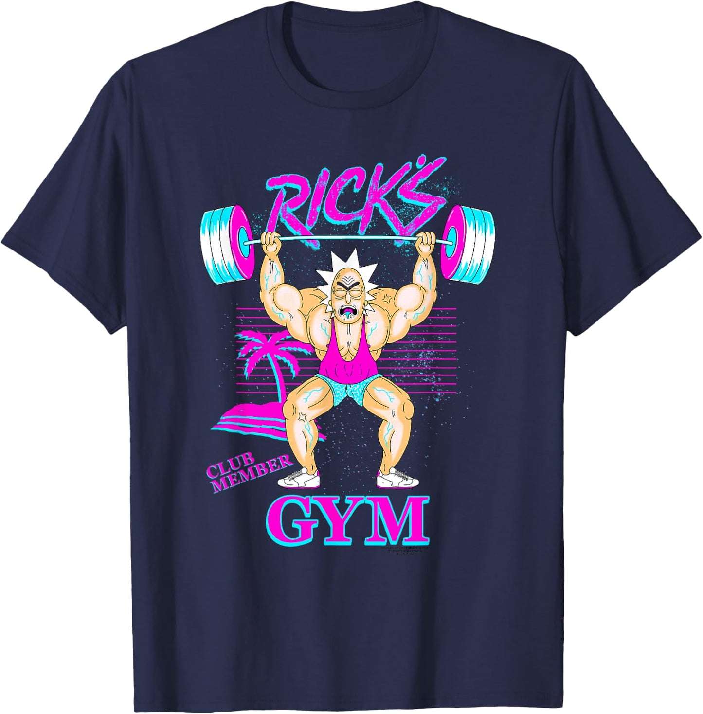 Rick and Morty Rick's Gym T-Shirt - T-Shirt | Navy