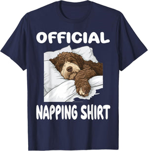 Bernedoodle Dog Pajamas Nightgown Official Napping T-Shirt - T-Shirt | Navy