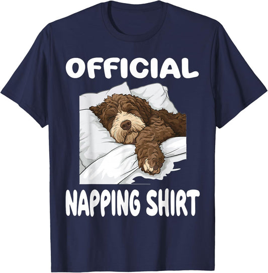 Bernedoodle Dog Pajamas Nightgown Official Napping T-Shirt - T-Shirt | Navy