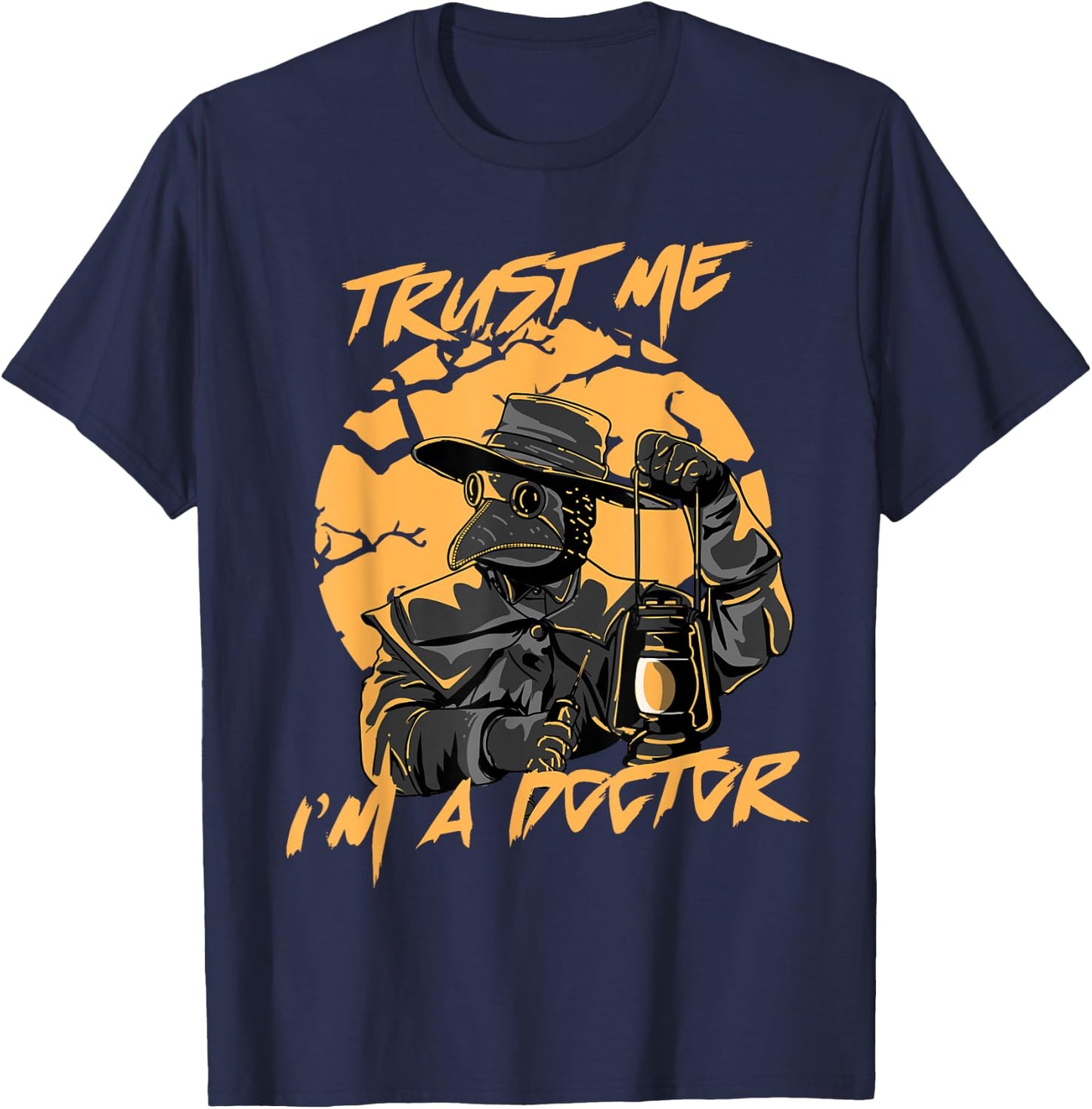 Trust Me I'm A Doctor Steampunk Medieval Raven Plague Doctor T-Shirt - T-Shirt | Navy