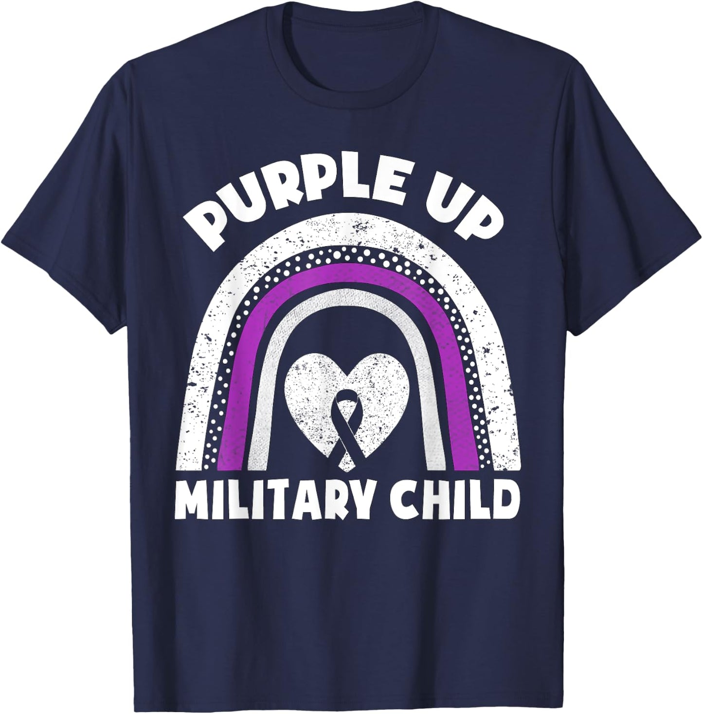 Purple Up For Military Kids Month Of The Military Child Cute T-Shirt - T-Shirt | Navy