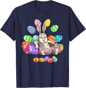 Funny Easter Shirt Girls Boys Toddler Easter Bunny T-Shirt - T-Shirt | Navy
