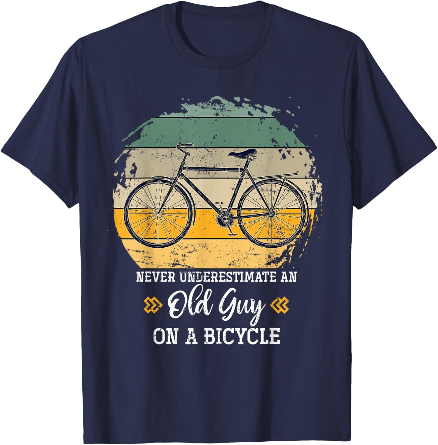 Retired Old Men Biker Cycling Retirement Gift Biking Bicycle T-Shirt - T-Shirt | Navy